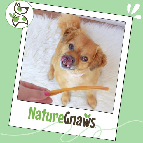 5-6" (15 Count) Nature Gnaws Super Skinny Bully Sticks for Small Dogs - Long Lasting for Light Chewers and Puppies