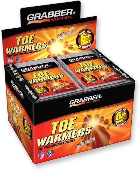 Grabber Toe Warmers, Long Lasting Odorless Air Activated Warmers, Up to 6 Hours of Heat, 40 Pair