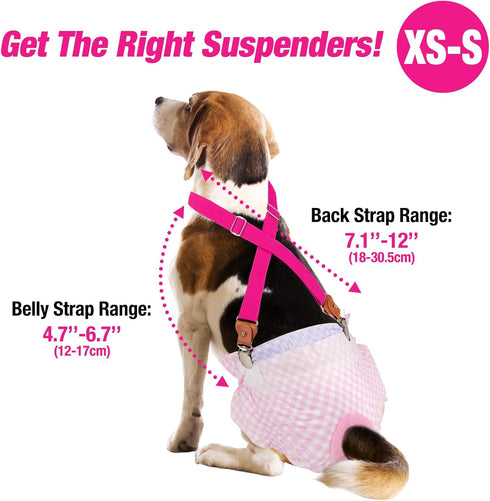 2 Pet Soft Dog Suspenders Pieces Female Dog Diaper Suspenders for Dogs Diaper Keeper Suspender for Dogs Skirt, Doggy