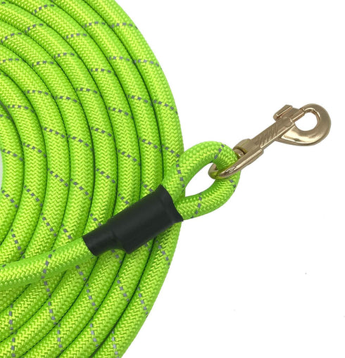 Nylon Strong Dog Rope Lead Reflective Training Dog Leash with Soft Handle 8-20 FT Long Green (Dia:0.5" 8FT)
