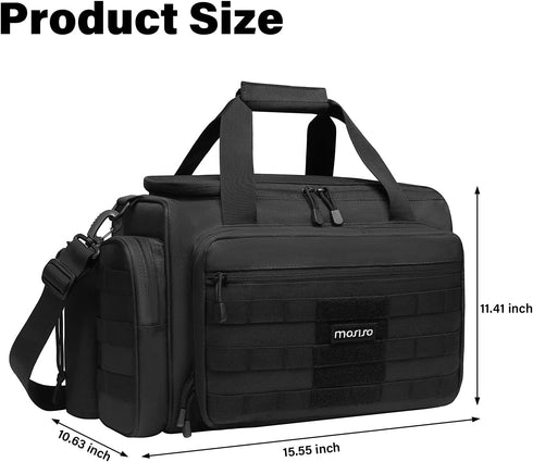 MOSISO Tactical Range Bag, Large Duffle for Handguns and Ammo, Soft Cases for Shooting Range Outdoor