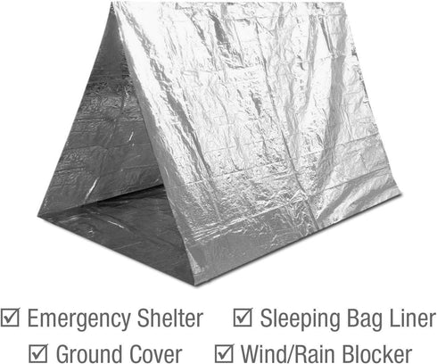 Swiss Safe Emergency Mylar Thermal Blankets + Bonus Space Blanket - Compact Insulated for Cold Weather, 25 Pack