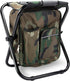 Kikerike Folding Stool Backpack Cooler Bag, Insulated Camping Chair with Front Pocket for Outdoor Events