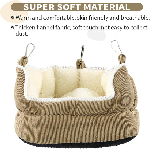 QBLEEV Bird Nest House Winter Warm Bed for Cage, Hanging Hammock Snuggle Hut Tent for Parrot Accessories