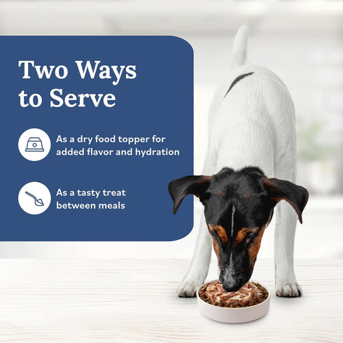 2.5-oz. 24-Count Blue Buffalo Tender Shreds Beef & Chicken Toppers in Savory Broth, Natural Dog Food Complement, Beef