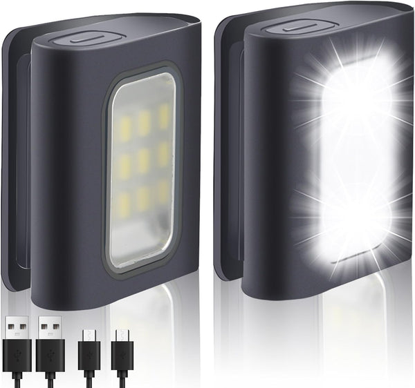 Running Light, 2Pack USB Rechargeable Reflective Running Gear for Runners, Clip on LED Lights for Outdoor Adventure