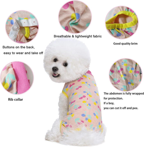2 Packs Dog Recovery Onesie Suit for Dogs Cats After Surgery - XXL Pink, Cone E-Collar Alternative, Abdominal Wounds