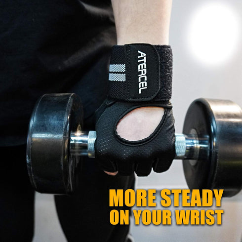 ATERCEL Weight Lifting Gloves Breathable Workout Gloves with Wrist Support for Gym, Exercise, Pull ups, Super