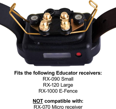 Educator CPAD-011 Dog Training Collar Receiver Contact Pad, Winged Ultra Comfort Brass, Reduces Irritation for Long
