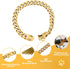 BAOBOTE 19mm Gold Chain Dog Collar, Luxurious Cuban Link with Secure Snap Buckle for Large Pitbulls