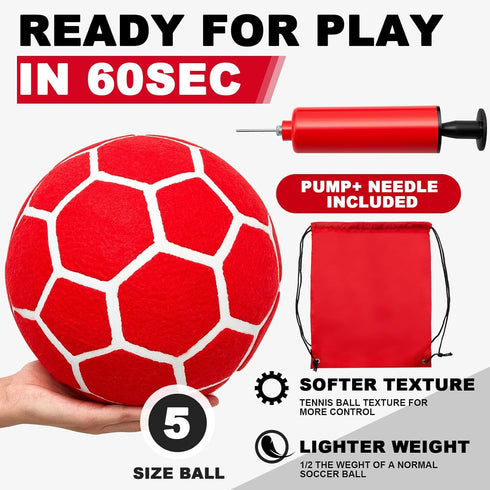 Size 5 Soccer Ball with Pump and Storage Bag, Portable Outdoor Indoor Soft Foam Ball for Soccer Game Training