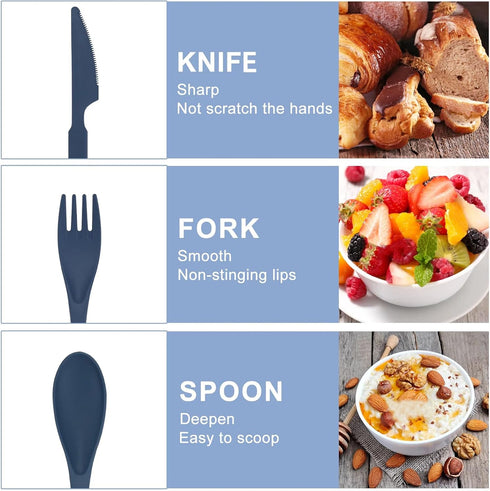 2 Set, JEPELUS Pcs Travel Utensils with Case, Portable Cutlery Reusable Fork Spoon Knife with Case Flatware for Work