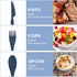 2 Set, JEPELUS Pcs Travel Utensils with Case, Portable Cutlery Reusable Fork Spoon Knife with Case Flatware for Work