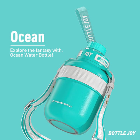 Stainless-Steel Water Bottle, Leakproof Lid, Double Insulated, Eco-Friendly, 48 oz, Ocean