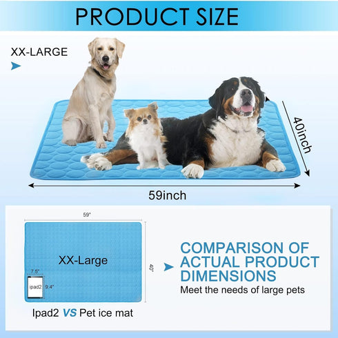 SOMOYA Dog Self Cooling Mat - Washable Cooling Pads Blanket for Large Dogs & Cats, Non-Toxic Ice Silk