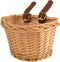 Kids Bicycle Wicker Basket with Straps for 12-16 Inch Bikes, Tricycles, Scooters (Pink, Purple, Brown)