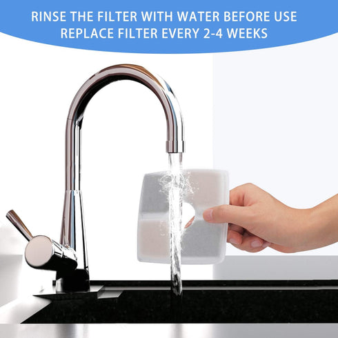 Elliptical Cat Water Fountain Filter, 6 Filters Pack for Stainless Steel Top Pet Fountain, 4 Carbon & 2 Sponge Filters