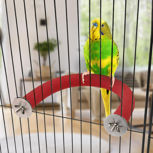 Rypet U Shape Parrot Perch Stand Toy for Paw Grinding, Quartz Bird Perch for Small Parakeets, Cockatiels, Conures,