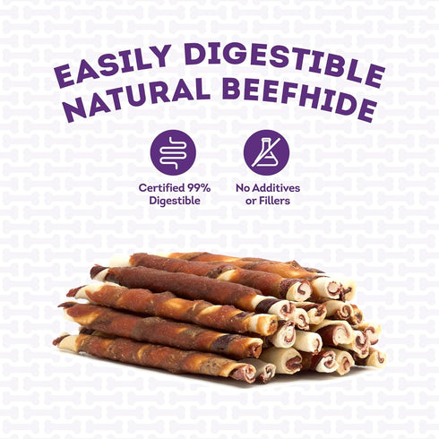 Combo Chews Rawhide/Pork Flavor Stick, 5" w/Chicken Meat Wrap Dog Chew Treats - 22 Count/1 Pack