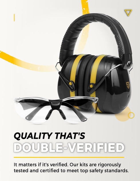 TradeSmart High-Performance Earmuffs for Shooting Range, Eye Protection Glasses + Firearm Confidence Course