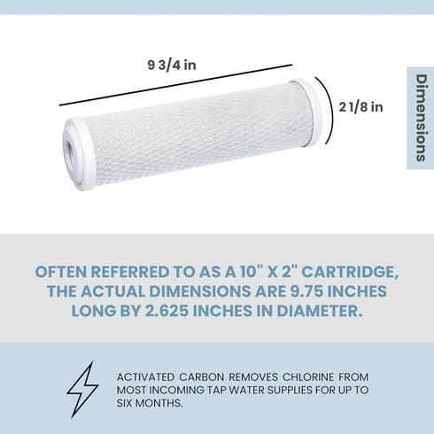 Aquatic Life 10-Inch Pre Carbon Block Replacement Filter Cartridge for RO-DI System