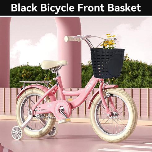Kids Bike Basket Front, Plastic Scooter Basket for Toddler Bike Accessories, Black