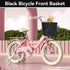 Kids Bike Basket Front, Plastic Scooter Basket for Toddler Bike Accessories, Black