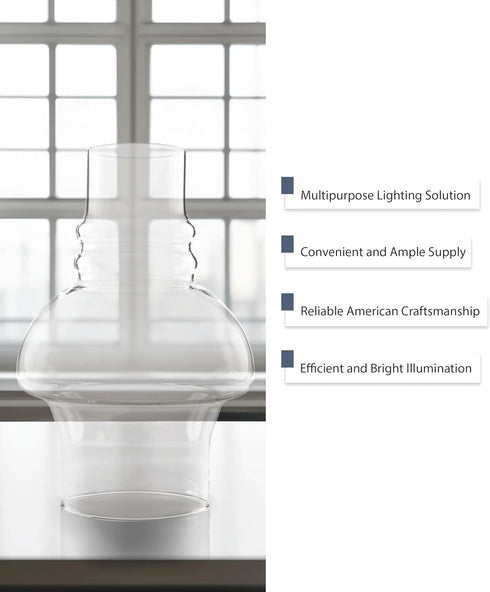 Light of Mine 3" X 7" Oil Lamp Replacement Hooded Chimney - Clear Borosilicate (3" x 7")