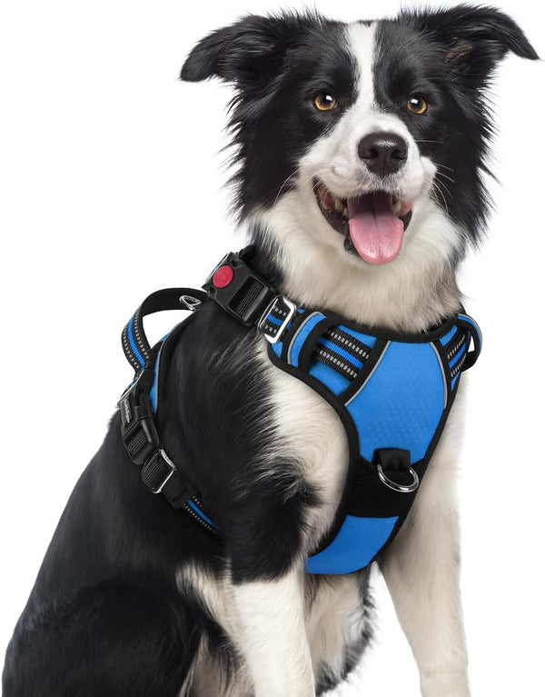 rabbitgoo Dog Harness Medium Sized, No Pull Vest Harness with 3 Buckles, Adjustable Soft Padded with Control Handle,