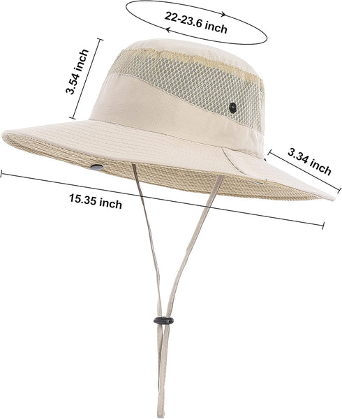 Wide Brim Breathable Mesh Sun Hat for Men and Women by Koreshion, UPF 50+ Waterproof Fishing Hat
