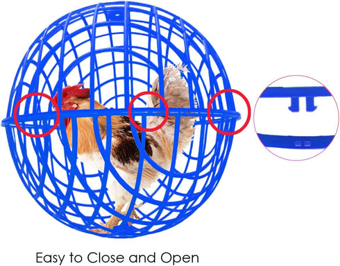 15.7" Ball-Shaped Movable Chicken Coop,Pigeon Rabbit Duck Safe Walking Net,Preventing Trampled by Horse,Predation by