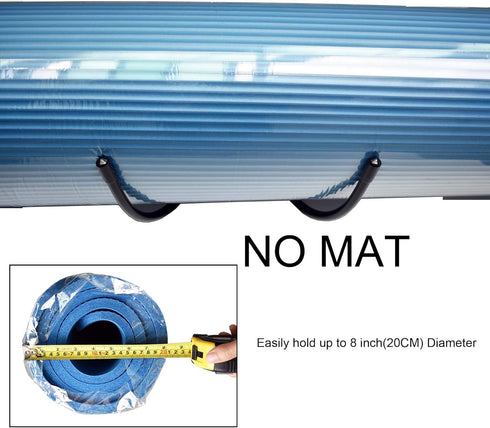 YYST Yoga Mat Foam Rollers Wall Rack - Wall Storage Mount for Foam Rollers and Yoga Mat, Up to 8 Inch Diameter - 4/PK