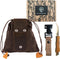 Balanced Oak Mushroom Foraging Kit, Waxed Canvas Foraging Bag, Glove Attachment, and Stainless Steel