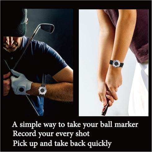 Golf Ball Marker with Carbon Fiber Bracelet, Golf Accessories, Gifts for Men Women