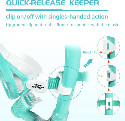 Kids Snorkel Set - Dry Top Snorkel Mask Snorkeling Gear for Boys Girls Youth, Anti-Fog 180° Panoramic View