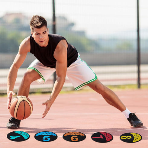 20 9 Inch Qilery Pcs Basketball Training Spots, Anti-Slip Basketball Court Marking Kit, Colorful Markers Floor Spots