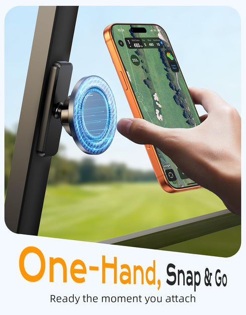 Dawinga Magnetic Golf Cart Phone Holder Mount, Strong Magnet Compatible with MagSafe iPhone and Android, Golf Gifts
