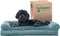 Furhaven Pillow Dog Bed for Medium/Small Dogs, Removable Bolsters, Washable Cover, Plush & Suede, Deep Pool