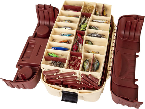 Flambeau Outdoors 2059 Portable All-Weather Tackle Storage - 7-Tray, Maroon/Tan