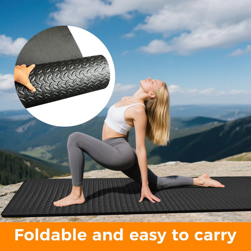 BierBear 4x6ft 10mm Gym Floor Mat Thick - Large TPE/NPE Foam Workout Mat for Home Gym, Garage Floor, Yoga & Exercise