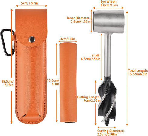 Hand Auger Wrench Survival Tools - Scotch Eye Wood Drill Bit for Camping, Portable Tripod with Adjustable Chain