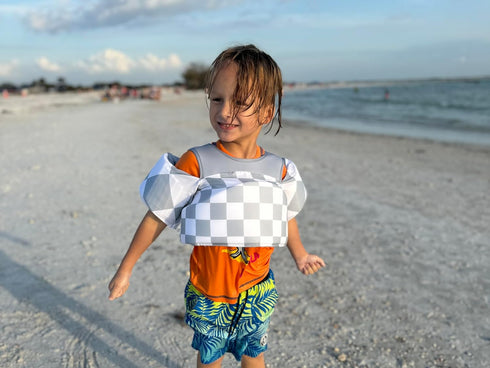 KIDSco Swim Vest for Kids 30-50 lbs - Toddler Swimming Aid with Shoulder Strap and Water Wings for Boys and Girls 2 to