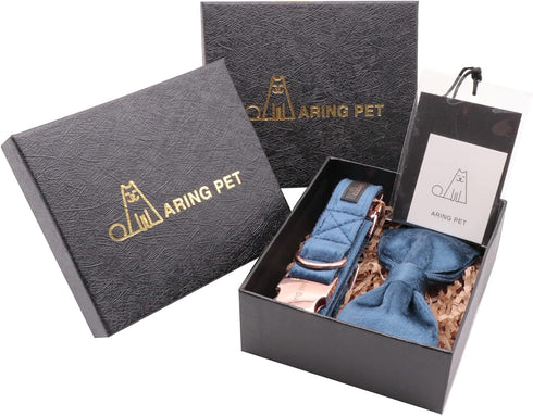 ARING PET Bowtie Dog Collar, Velvet Collar with Removable Bowtie, Cute & Comfortable for Dogs