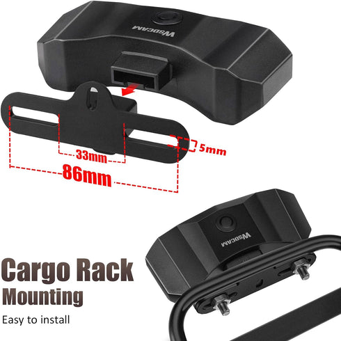 WSDCAM Bike Cargo Rack Tail Light with Turn Signals, USB C Rechargeable Bicycle Safety Light