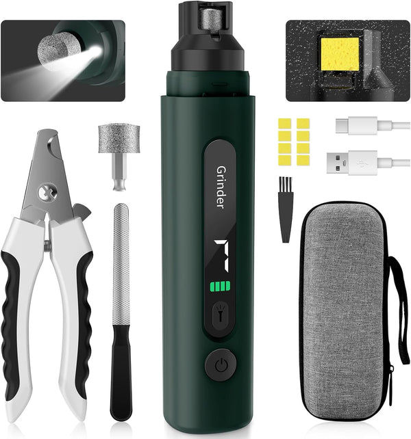 Dog Nail Grinder, 7-Speed Quiet Electric Dog Nail Trimmers, Dog Nail Clippers