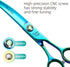 Fenice Peak 7.5'' Green Curved Dog Grooming Scissors - Ergonomic Offset Handle, 440C Durable and Sharp Trimming Shears