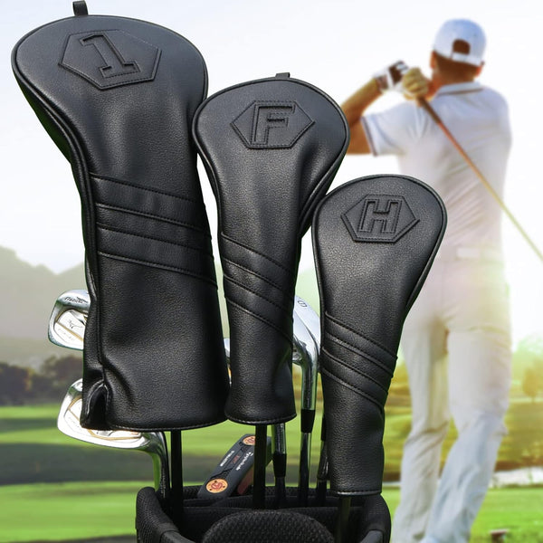 Golf Club Covers Set of 3 or 1PC, Head Covers for Woods and Drivers, Fit Most Golf Clubs
