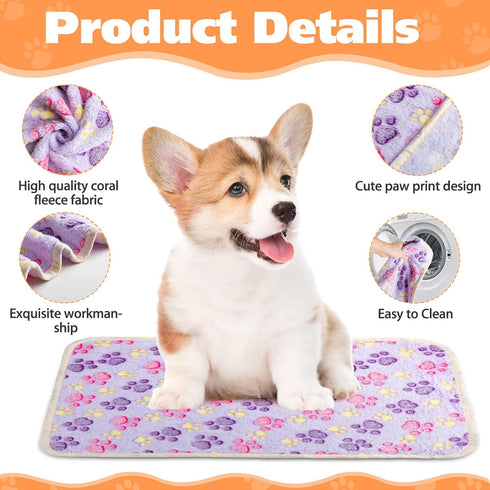 40 Chumia Pcs Dog Blankets Soft Fluffy Fleece Washable Puppy Sleep Blankets Small Mat for Pets Throw Warm Bed Mat