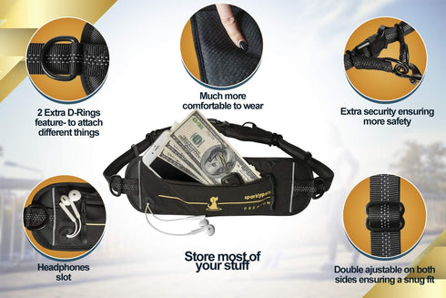 SparklyPets Hands Free Dog Leash for Medium and Large Dogs, Professional Harness for Training and Jogging (Premium Gold