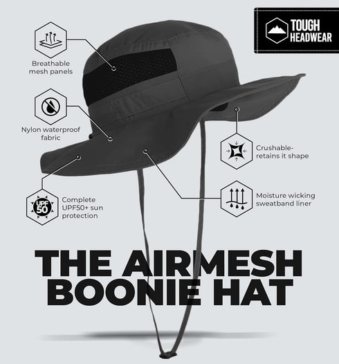 Tough Headwear Fishing Hat - Boonie Hat for Men & Women, Ideal for Beach, Camping, Gardening & Outdoor Use
